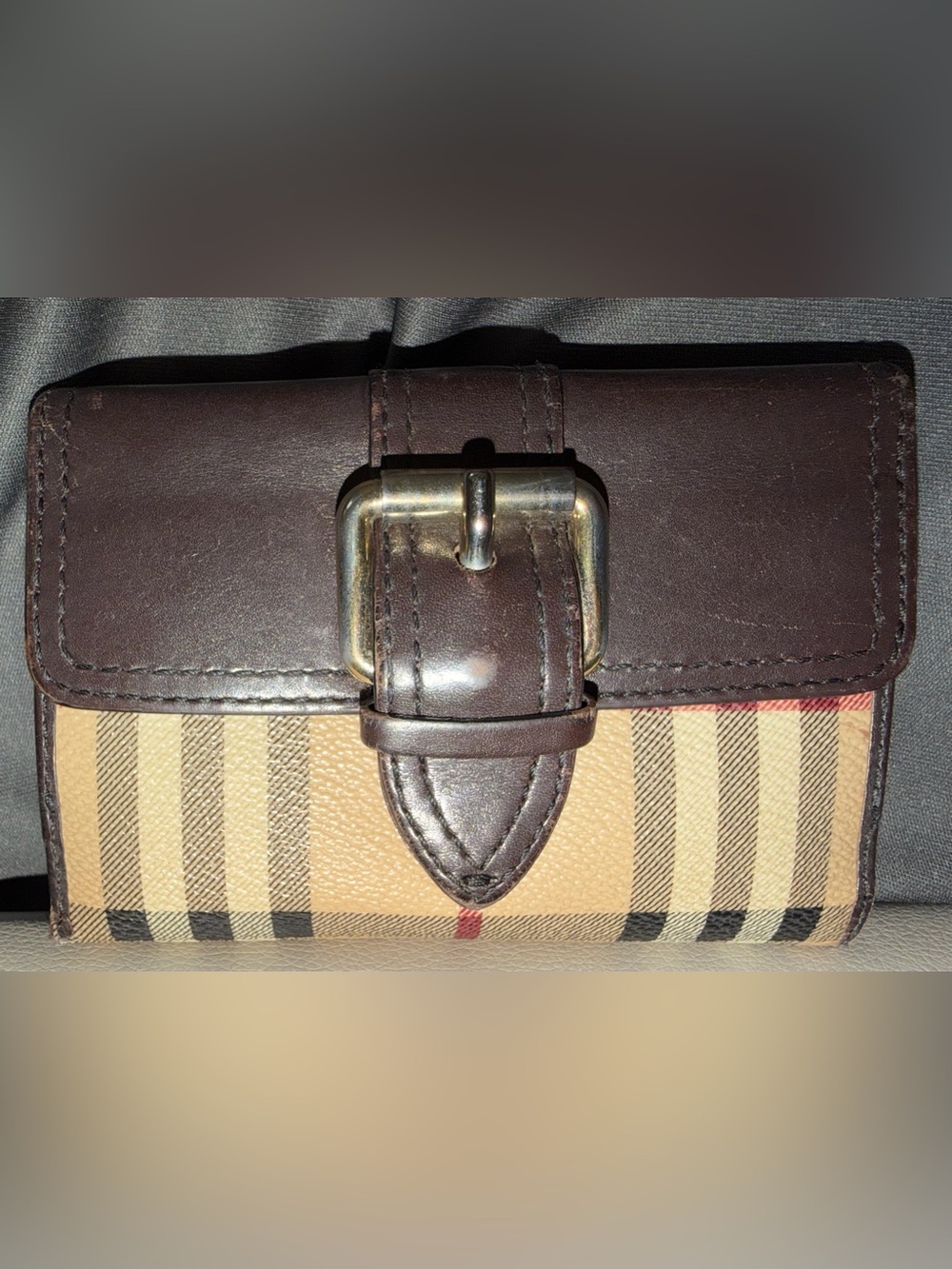 Burberry Plaid Leather Wallet